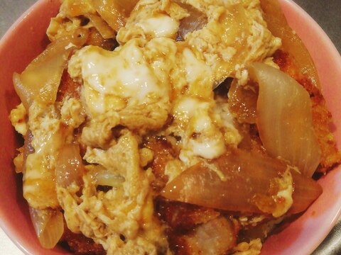 豚カツがサクサクなままの★甘辛カツ丼